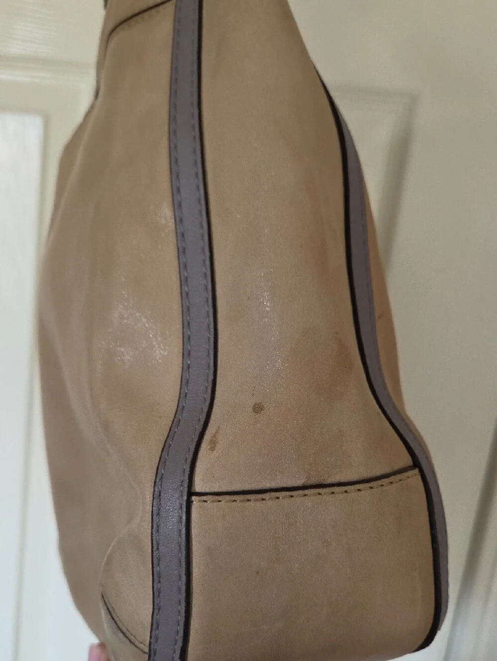 2012 COACH 22430 Poppy HALIE Cappuccino/Oyster Glam Shoulder Tote Bag